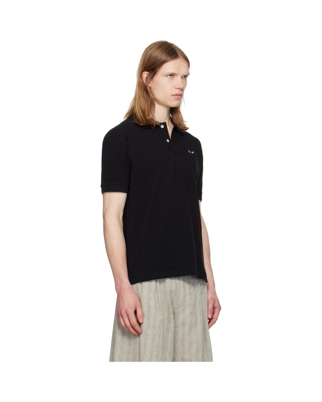 COMME DES GARÇONS PLAY Black Heart Emblem Polo for men