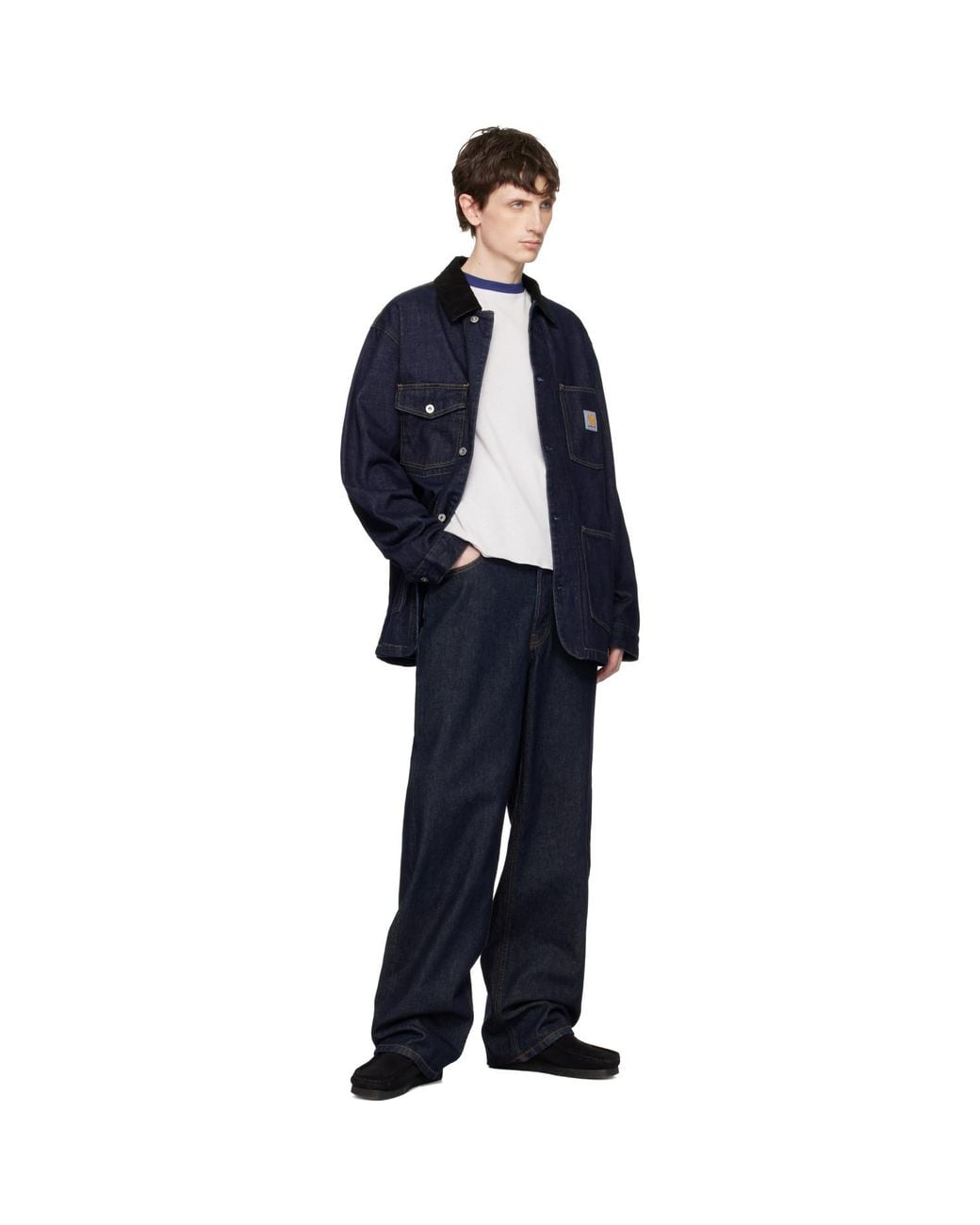 Carhartt Blue Warren Denim Chore Coat for men