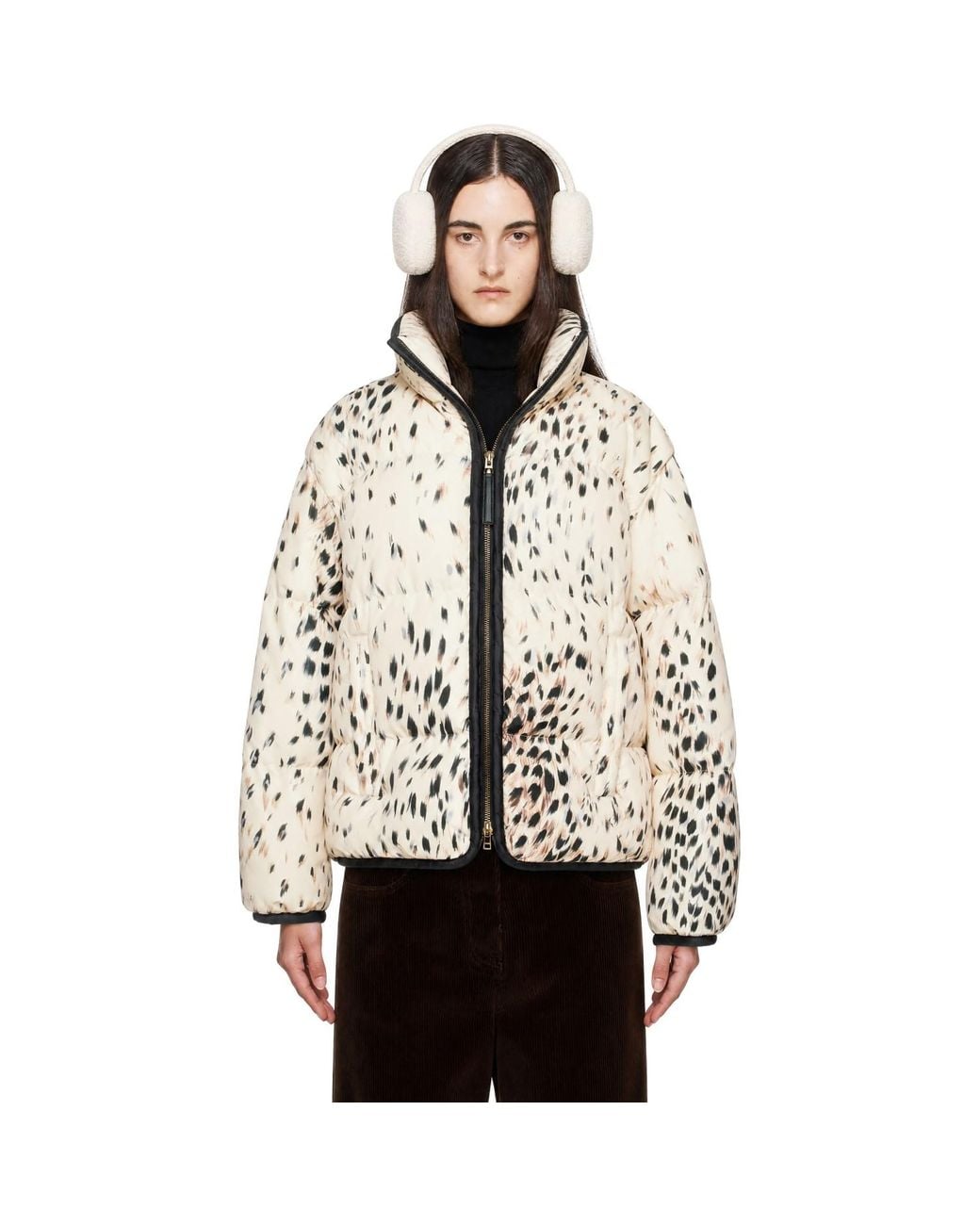 Moncler Natural Rayonnant Zip-Off Down Jacket
