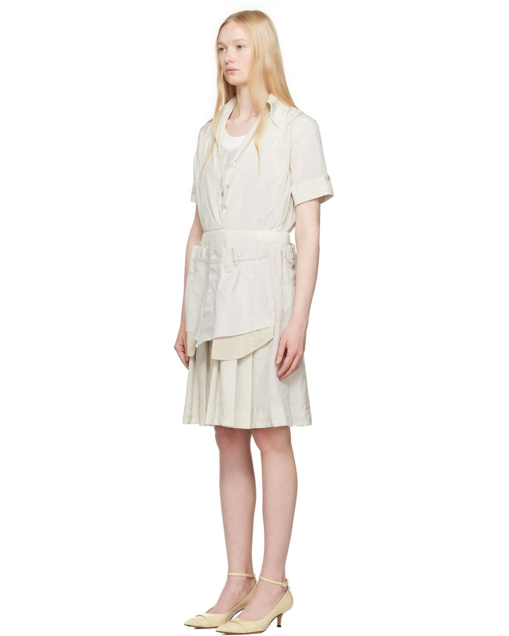 Maison Margiela ベージュ 'Anonymity Of The Lining' ミディアムワンピース Black