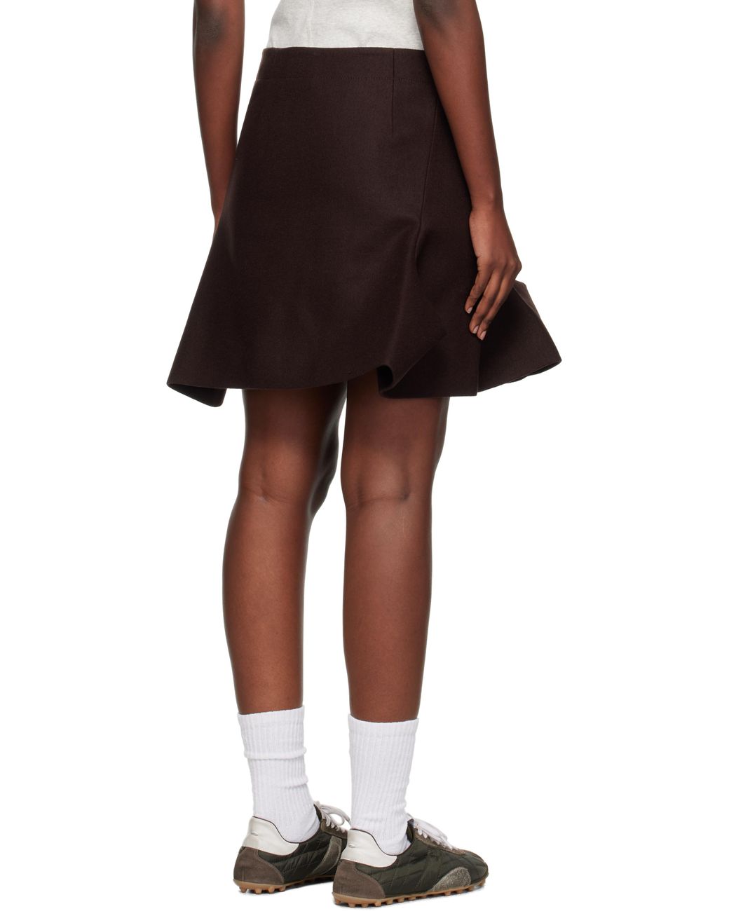 Sacai Black Wool Melton Miniskirt