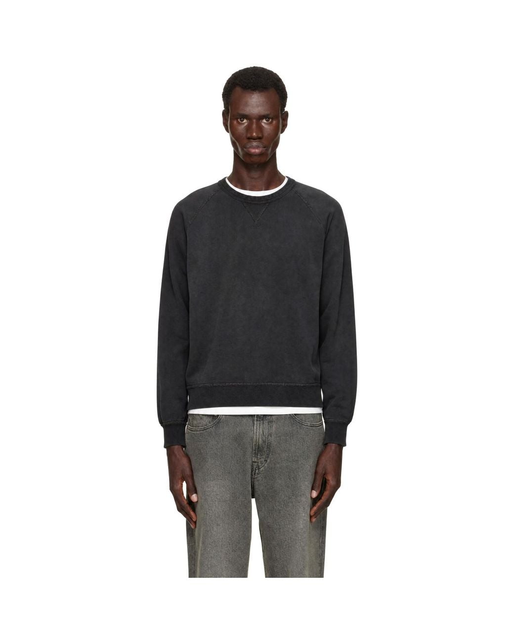 RRL Black French Terry Sweatshirt for men