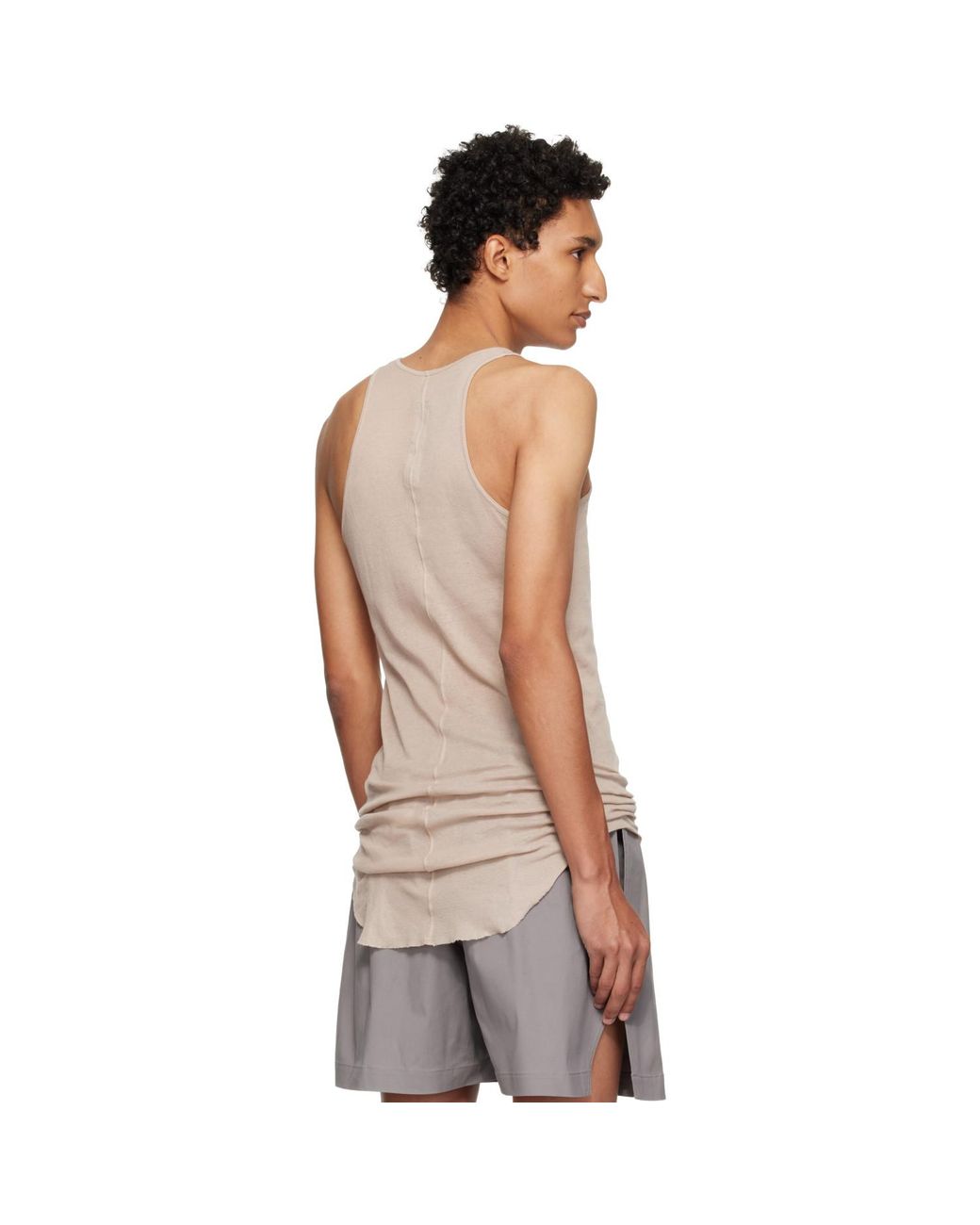 Rick Owens Natural Taupe Tower Basic Rib Tank Top for men