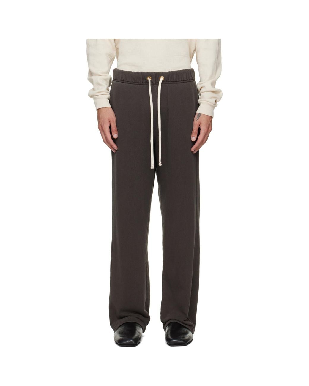 Les Tien Gray French Terry Classic Sweatpants for men