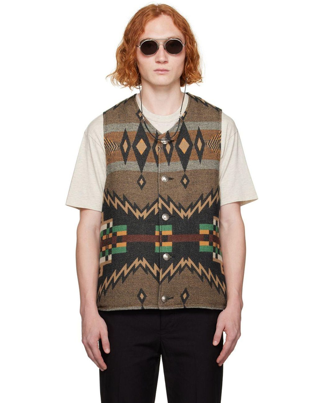 Visvim Brown & Kora Reversible Down Vest in Black for Men | Lyst