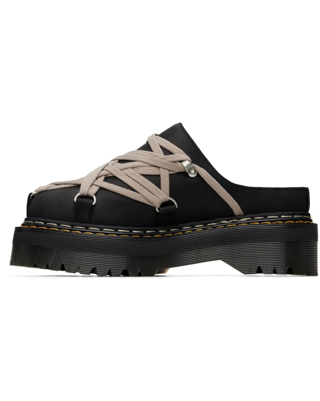 Rick Owens Black Dr. Martens Edition Quad Sole Megalace Loafers for men