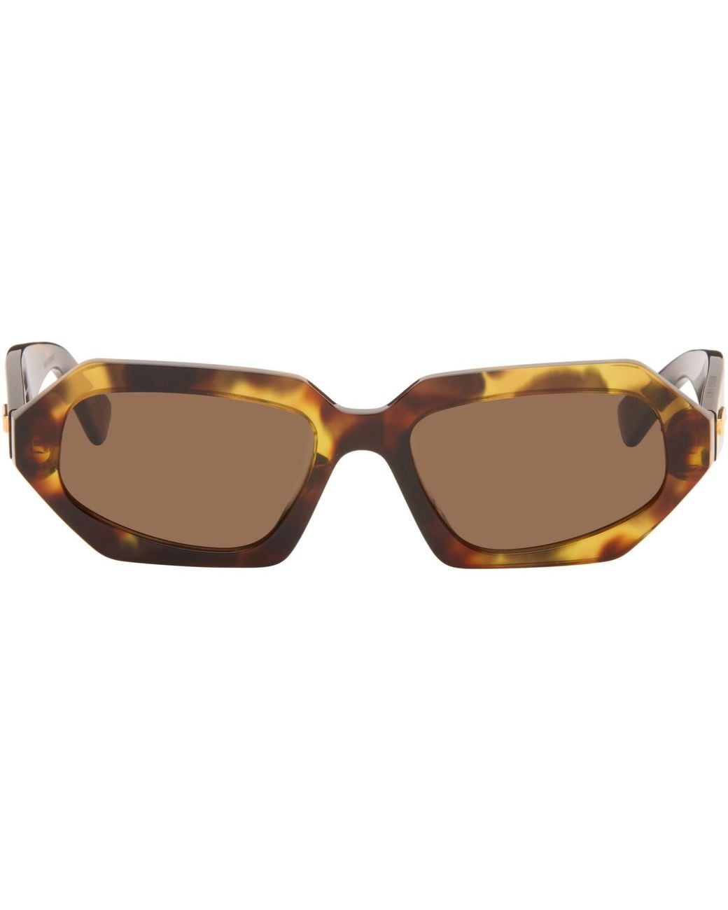 Bottega Veneta Brown Classic Oval Sunglasses for men
