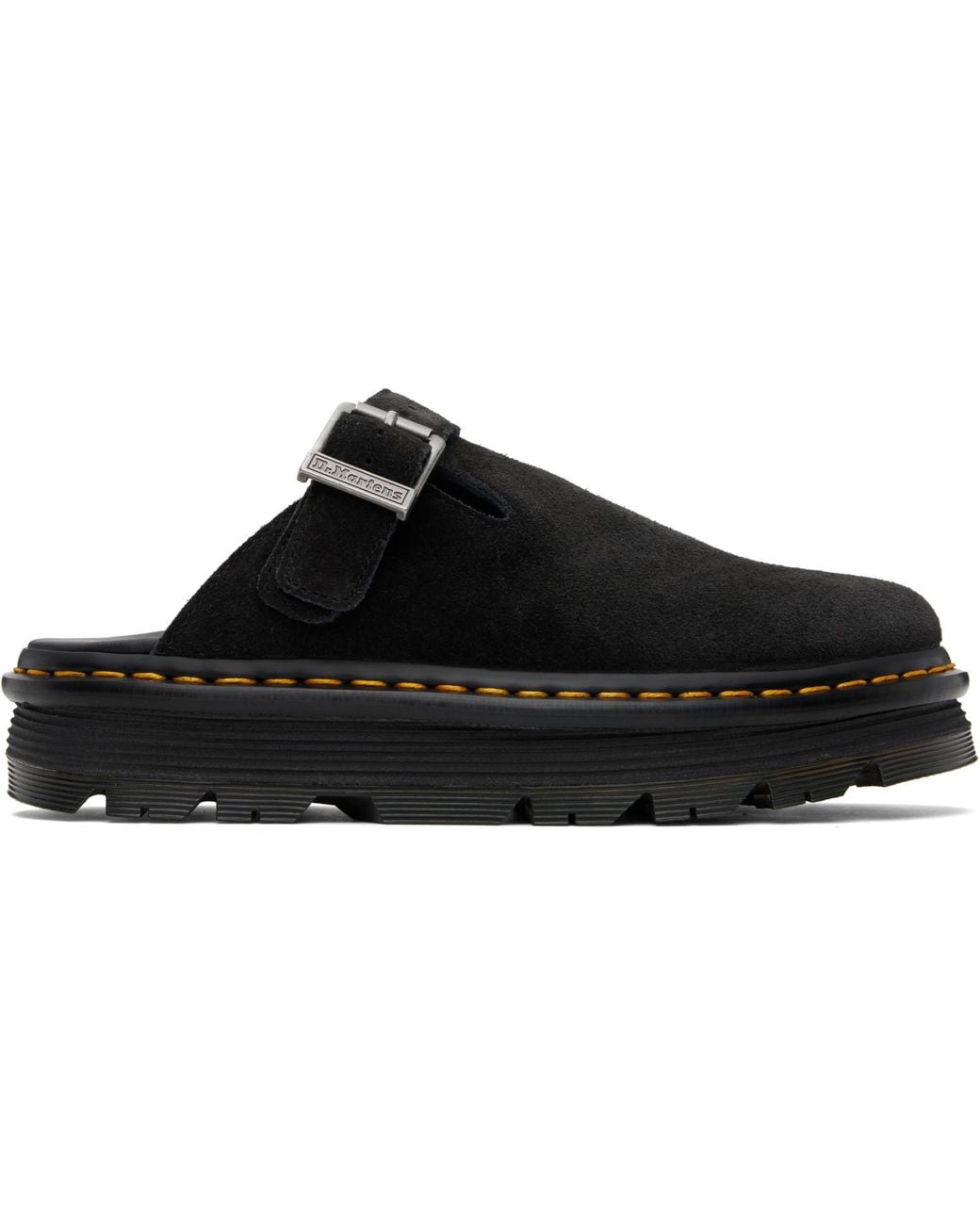 Dr. Martens Black Zebzag Suede Casual Slingback Platform Slip-On Loafers for men