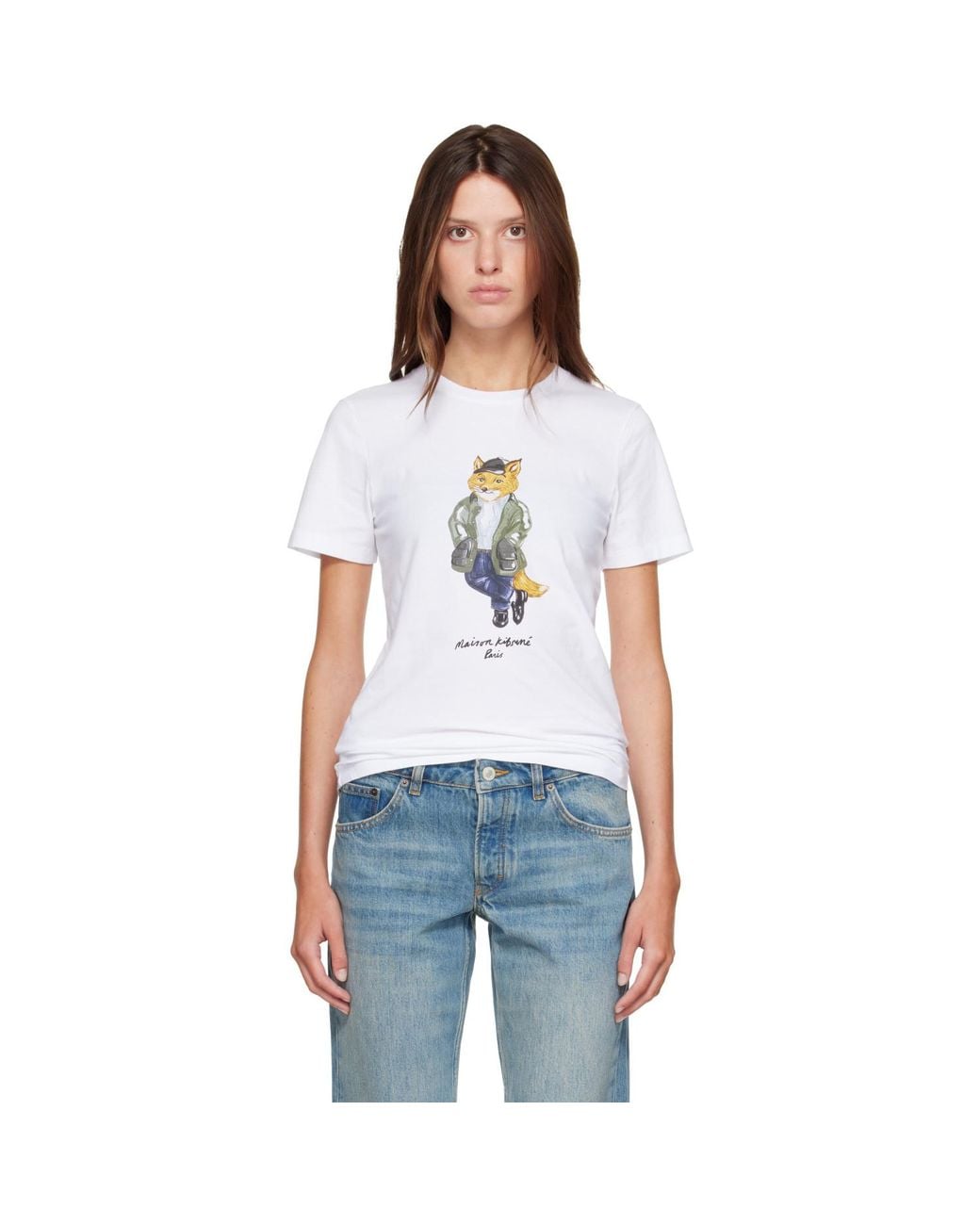 Maison Kitsuné White Weekend Fox Regular T-Shirt