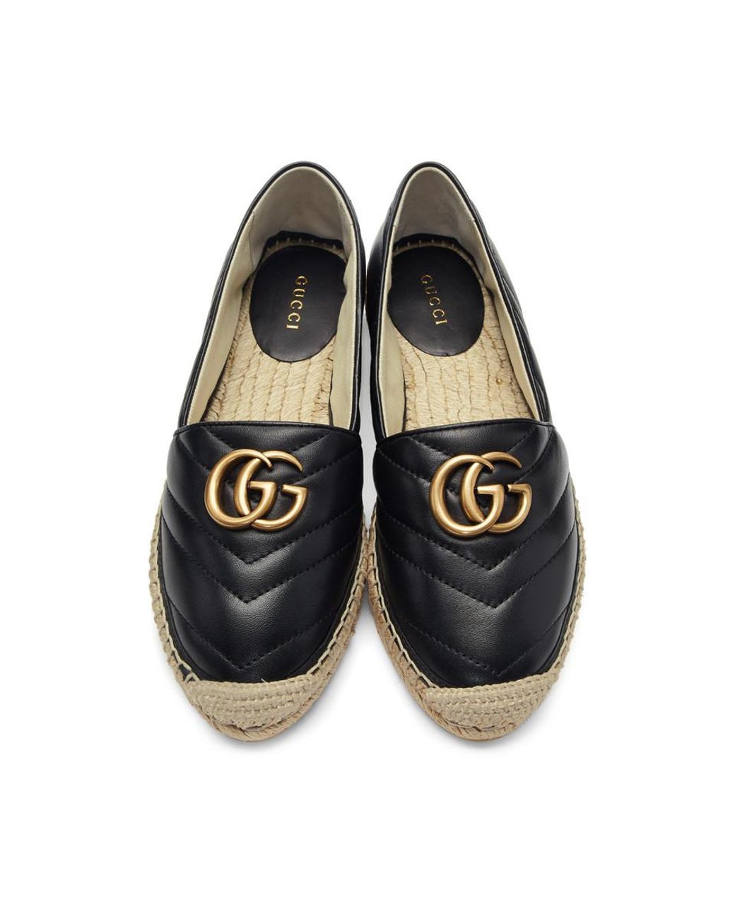 gucci black leather espadrilles
