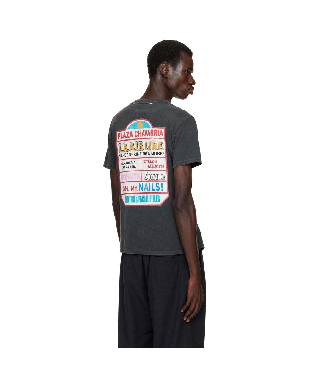 Willy Chavarria Black 'Plaza Chavarria' Easy T-Shirt for men