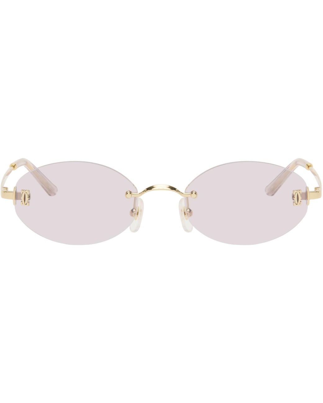 Cartier Black Signature C Oval Rimless Sunglasses