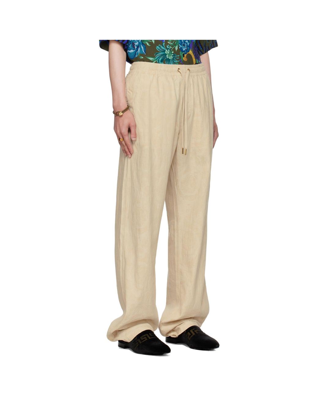 Versace Natural Off- Barocco Lounge Pants for men