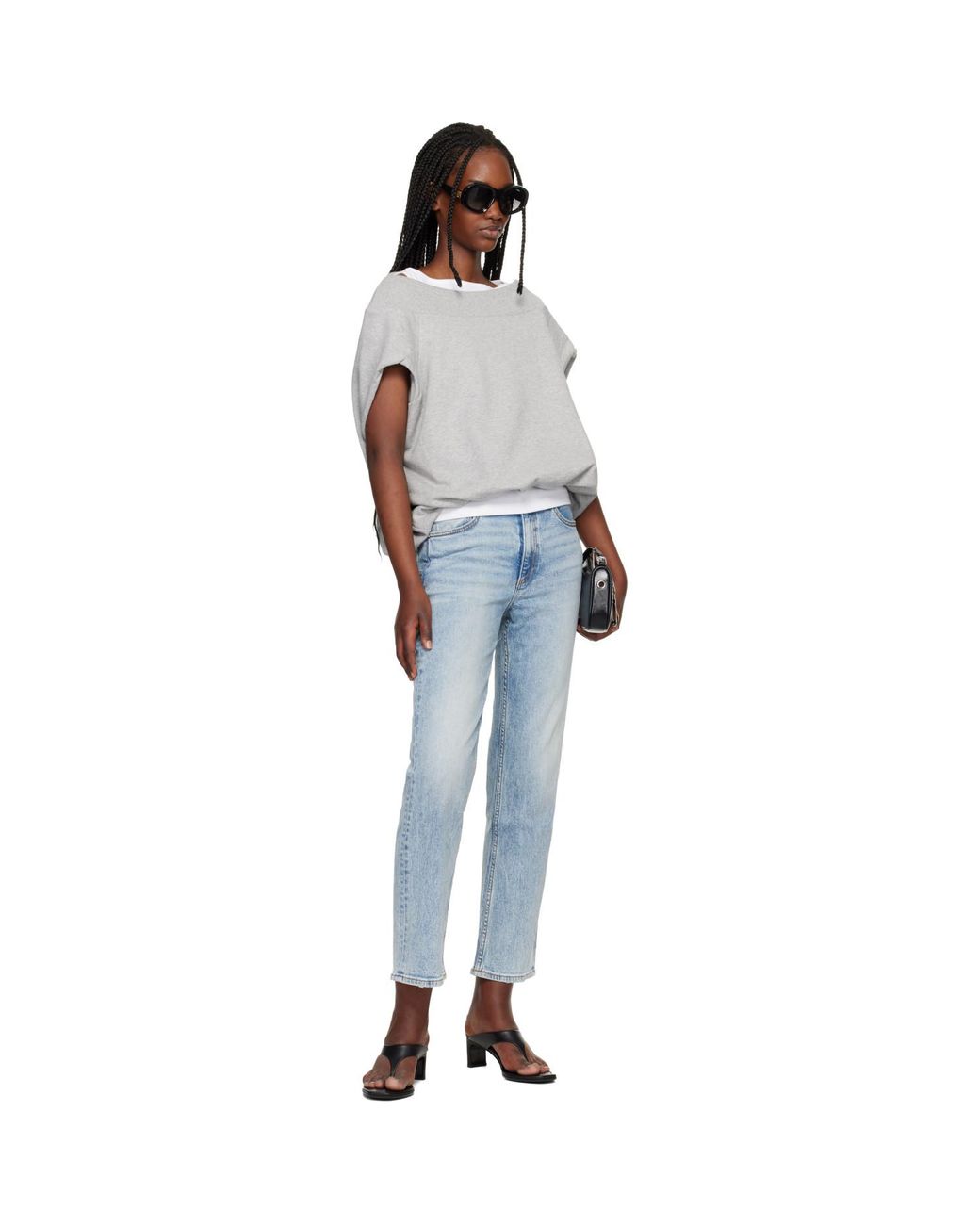 Rag & Bone Blue Harlow Ankle Straight Jeans