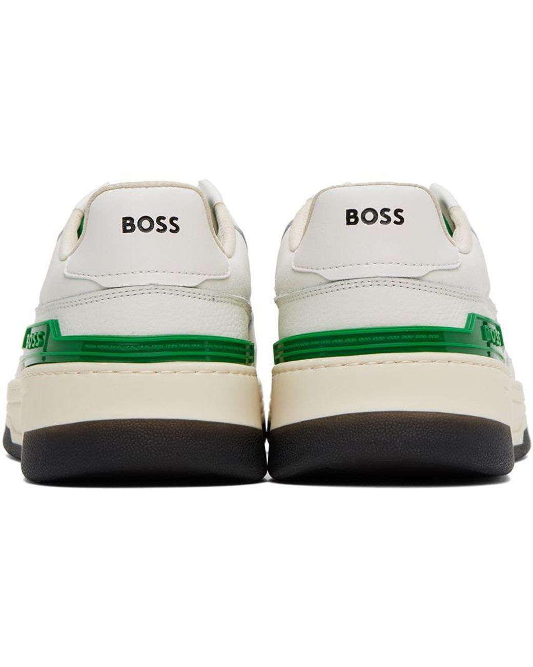 Helt tør kedel kind BOSS by HUGO BOSS White & Green Reflective Sneakers in Black for Men | Lyst
