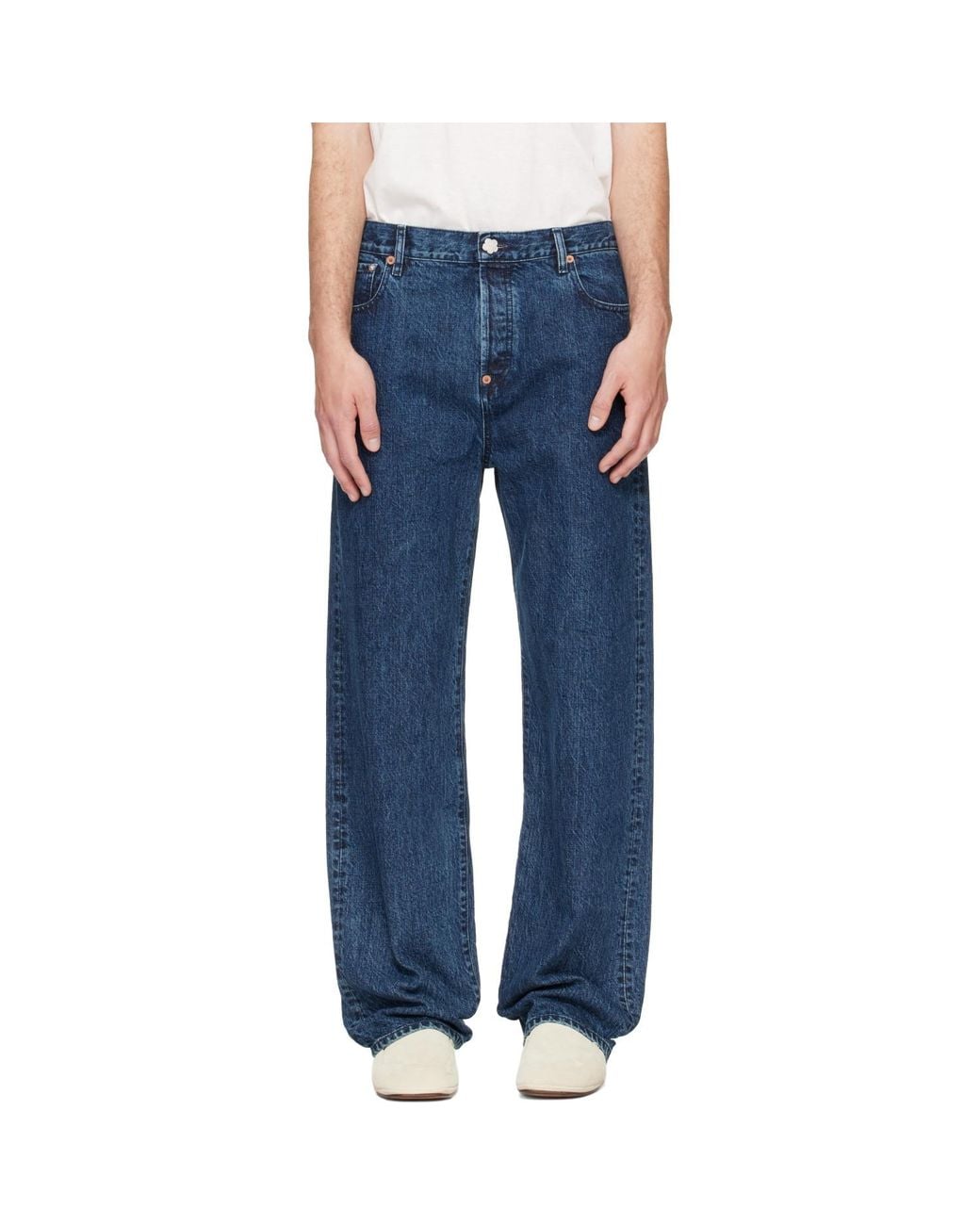 KENZO Blue Paris Signature' Straight Fit Jeans for men