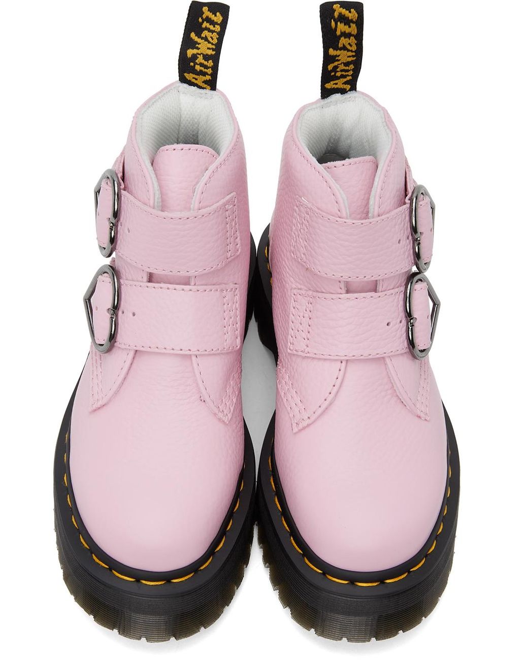 Dr. Martens Pink Devon Heart Platform Boots | Lyst