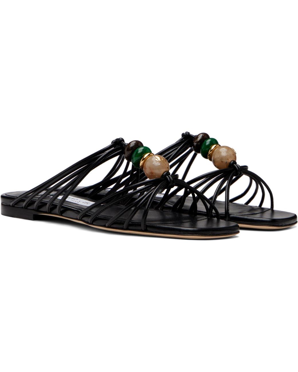 Jimmy Choo Black Lova Mule Flat Sandals