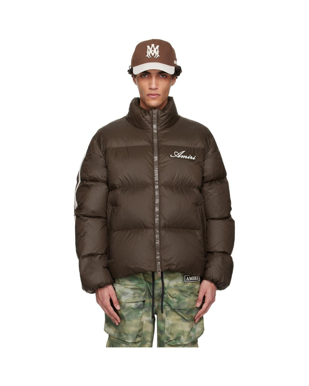 Amiri Brown Bones Down Jacket for men