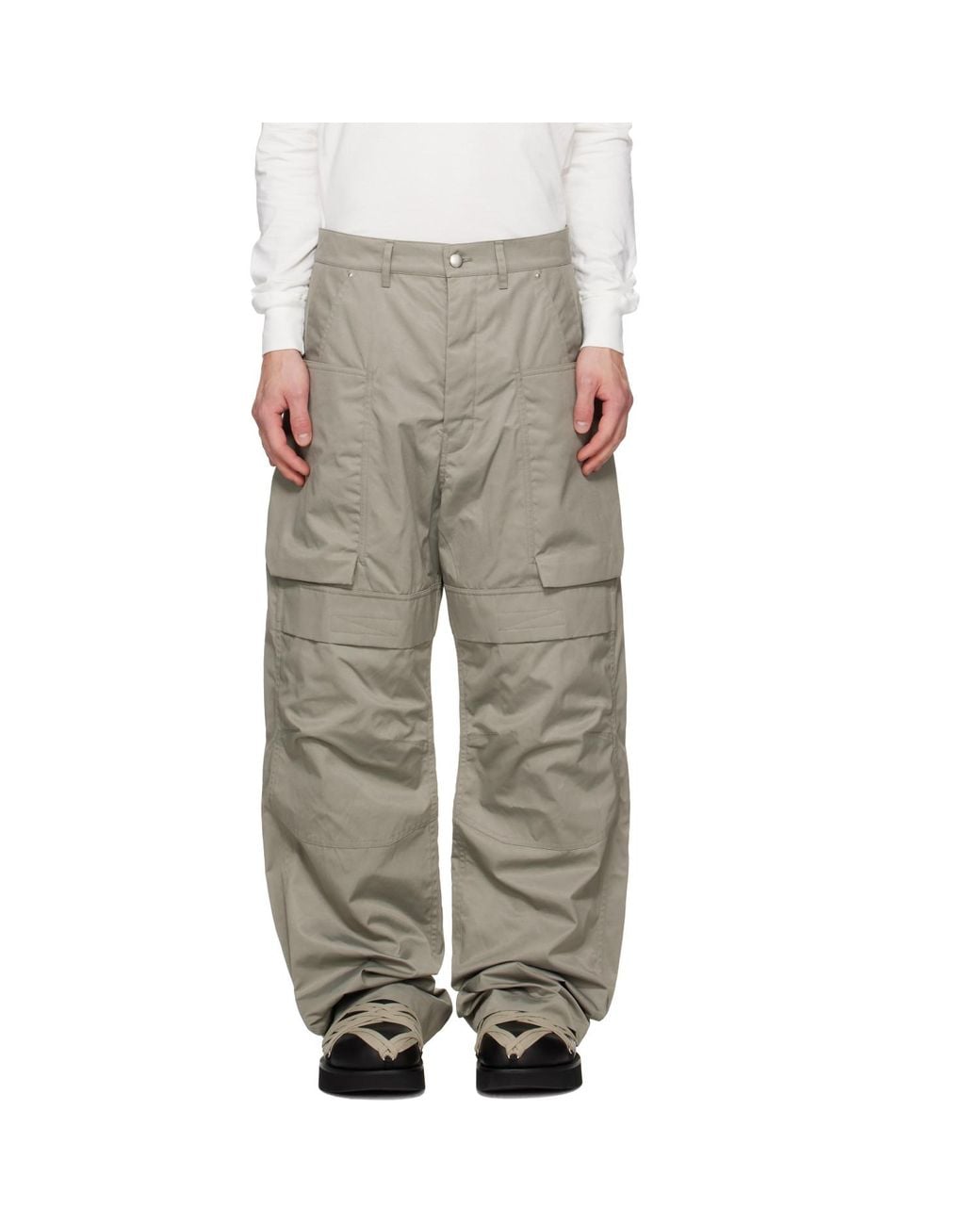 Rick Owens Gray Tower Stefan Cargo Pants for men