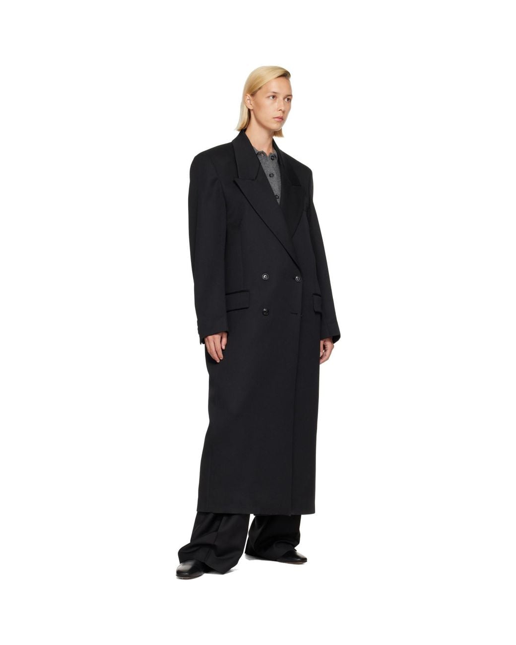 Rohe Black Double Breasted Tailored Coat