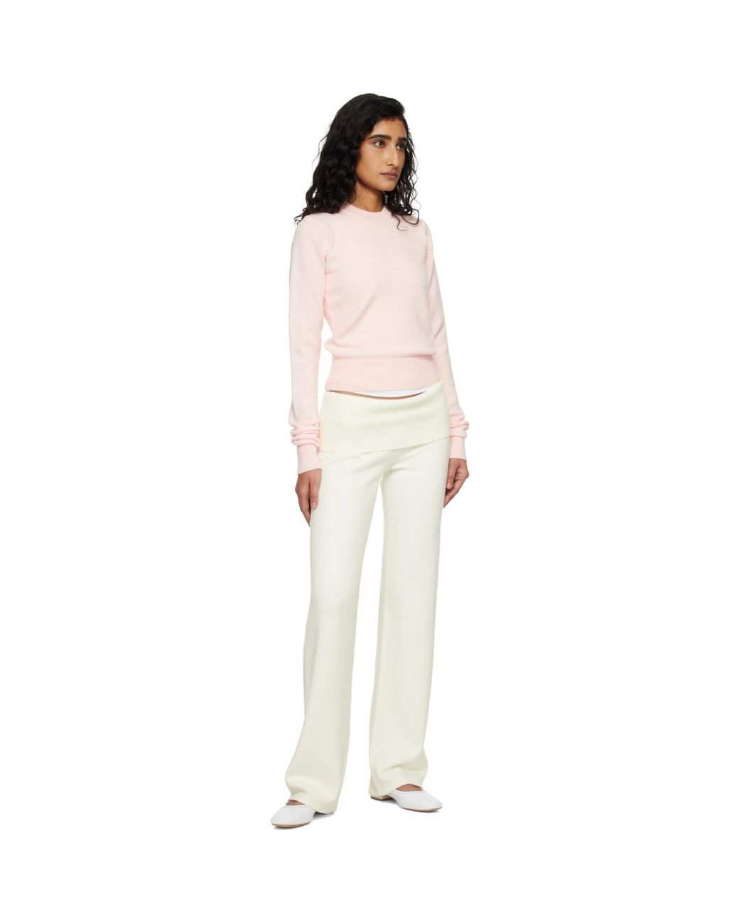 Skims White Off- 'Sweater Knits' Foldover Lounge Pants