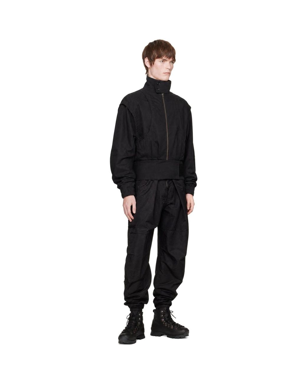 HYACYN Black Notgnirrah Jacket for men