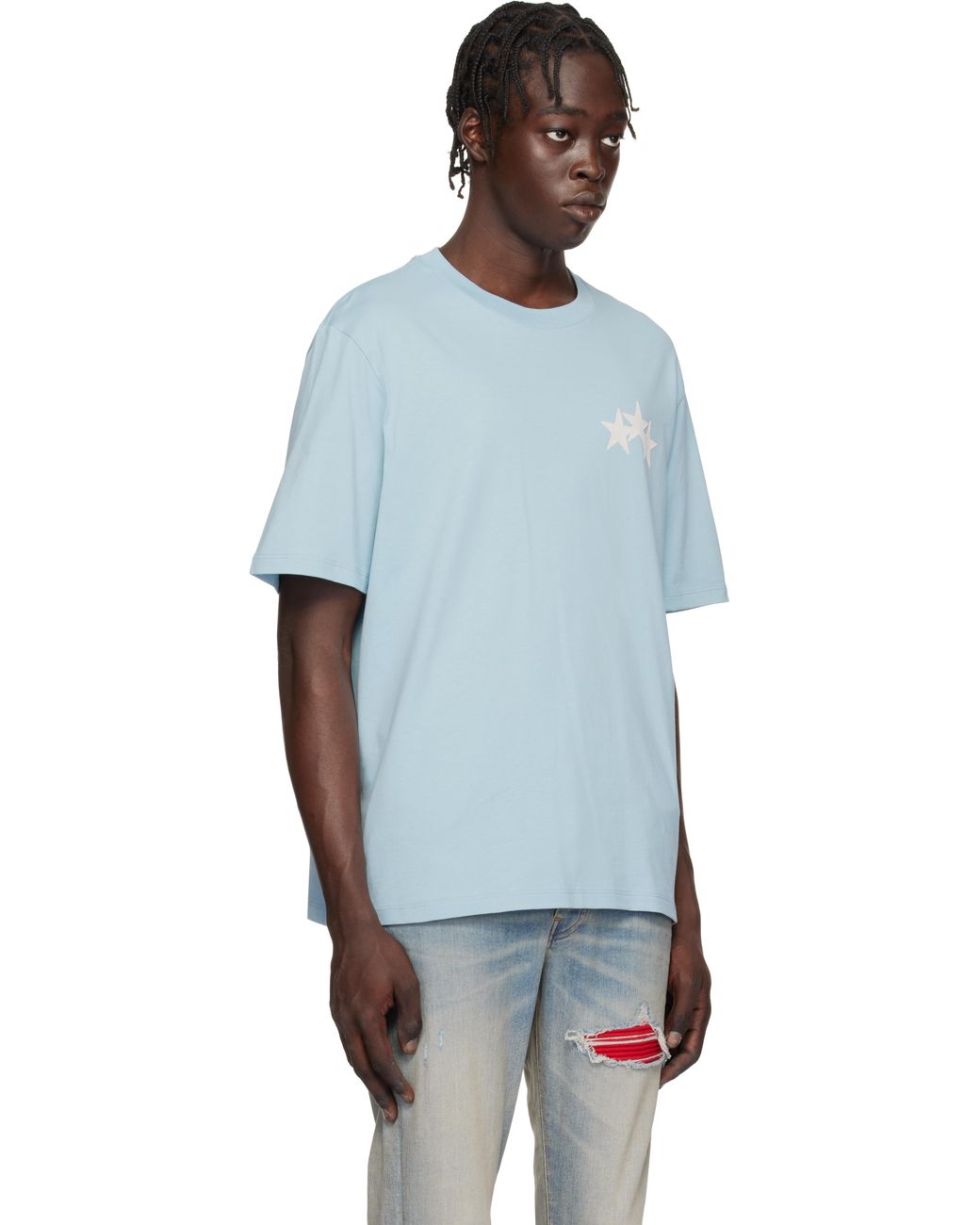Amiri Three Star T-Shirt in Blue for Men | Lyst