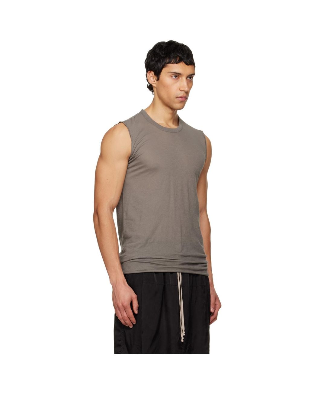 Rick Owens Black Temple Basic Sl Tank Top for men