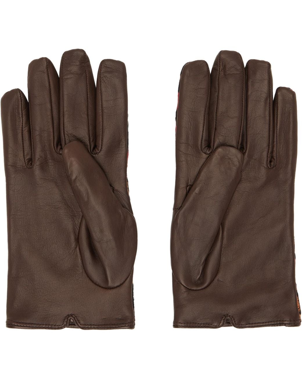 Dries Van Noten Red Jacquard Gloves for men