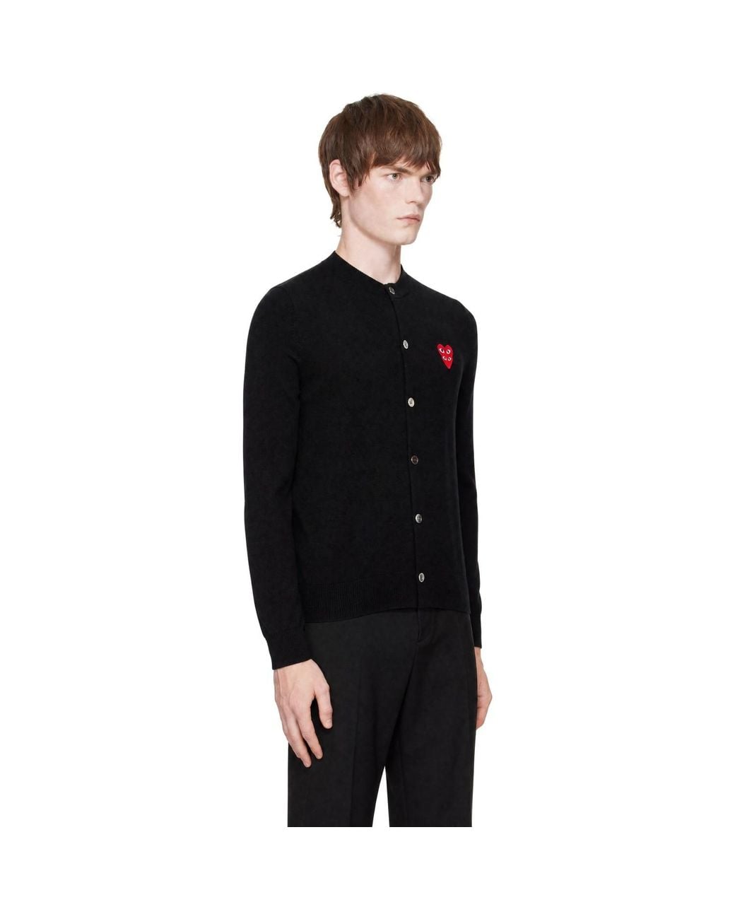 COMME DES GARÇONS PLAY Black Double Heart Cardigan for men