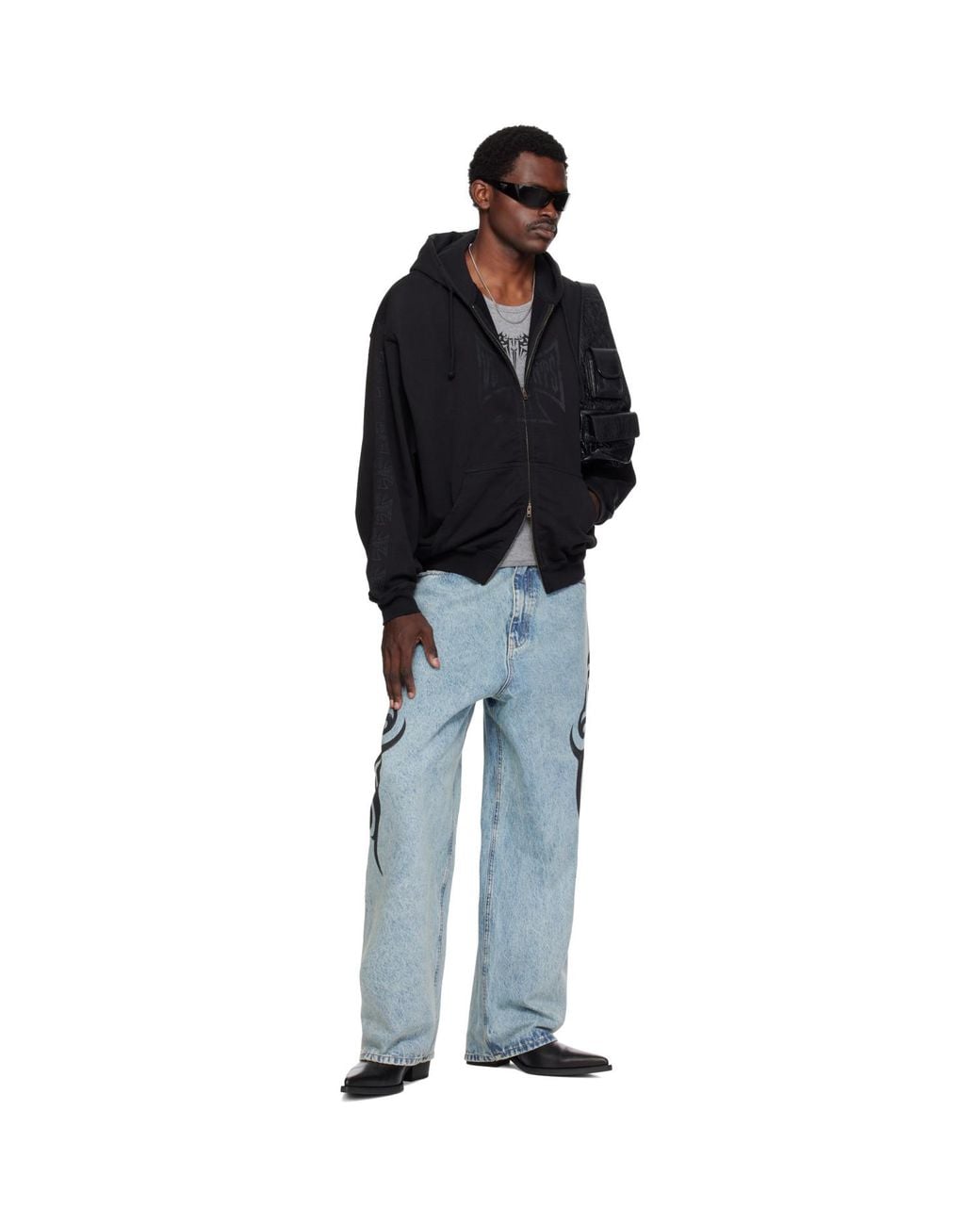 Vetements Blue Graffiti Baggy Jeans for men