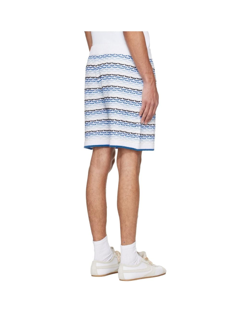 Casablanca Blue Tuck Stitch Shorts for men