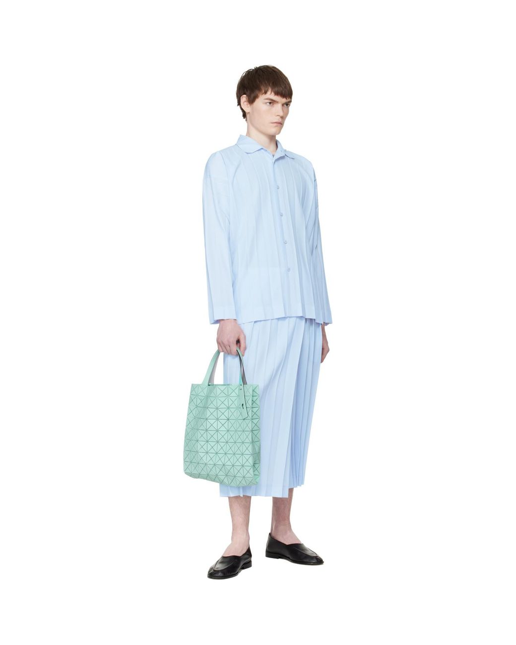 Homme Plissé Issey Miyake Blue Edge Ensemble Shirt for men