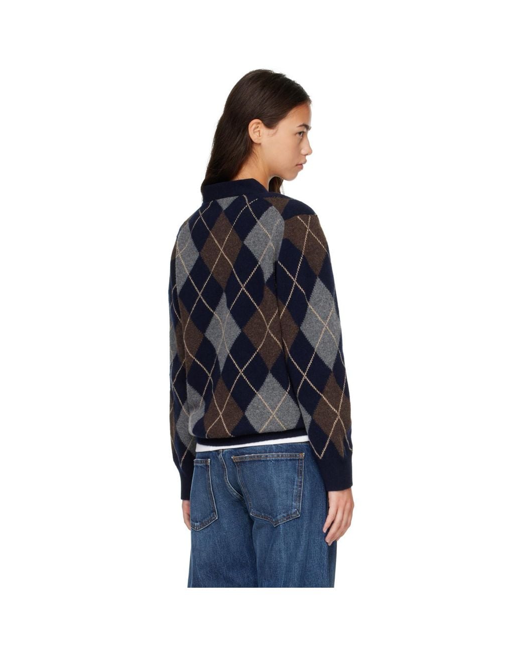 &Daughter Black Ava Argyle Cardigan
