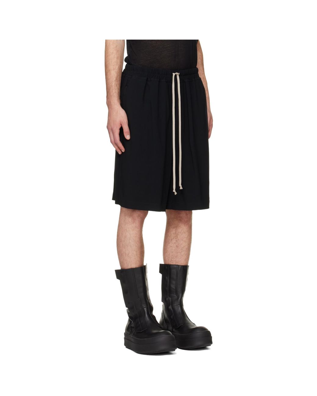 Rick Owens Black Tower Faun Shorts for men