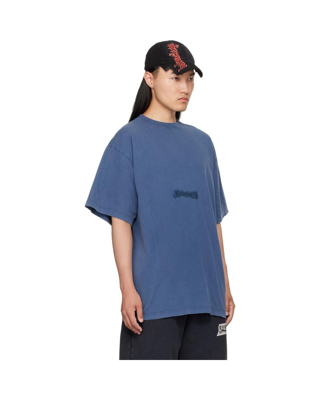 Balenciaga Blue Twisted T-Shirt for men