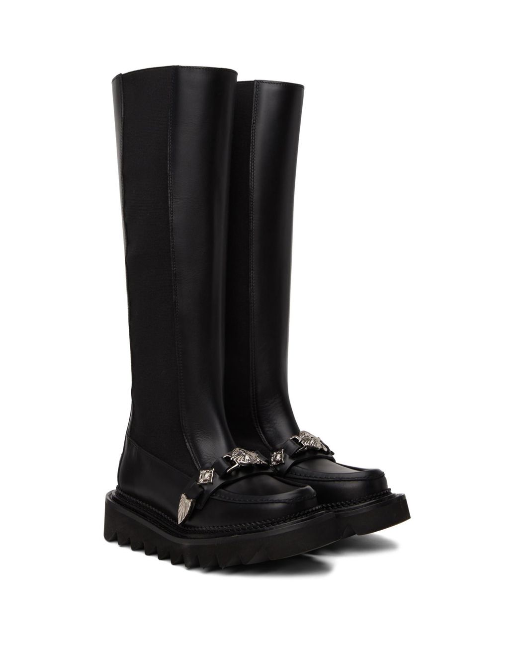 Toga Black Leather Tall Boots