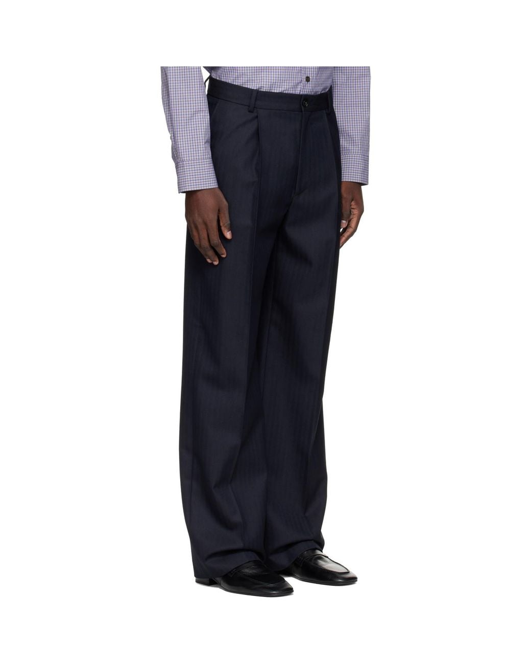 Dries Van Noten Blue Wool Trousers for men