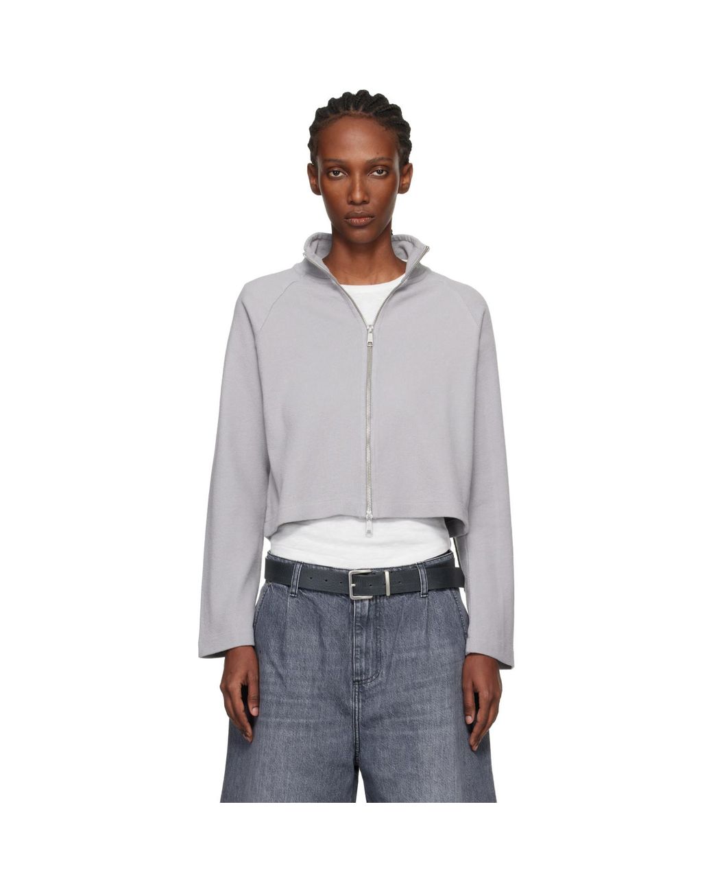 mfpen Black Cropped Leisure Zip Up Track Jacket