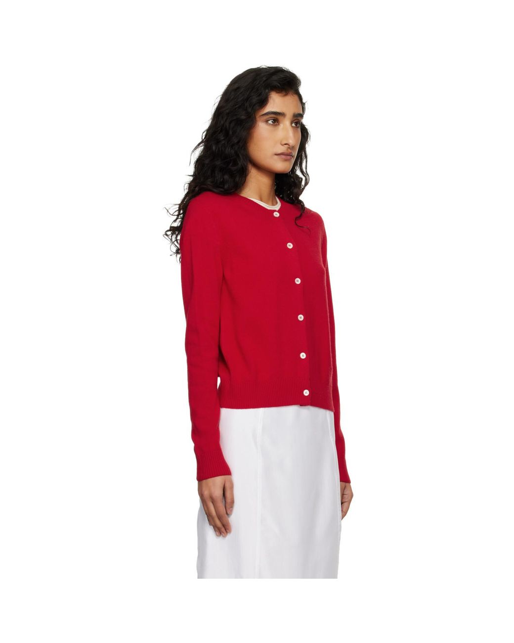 DUNST Red Essential Crewneck Knit Cardigan