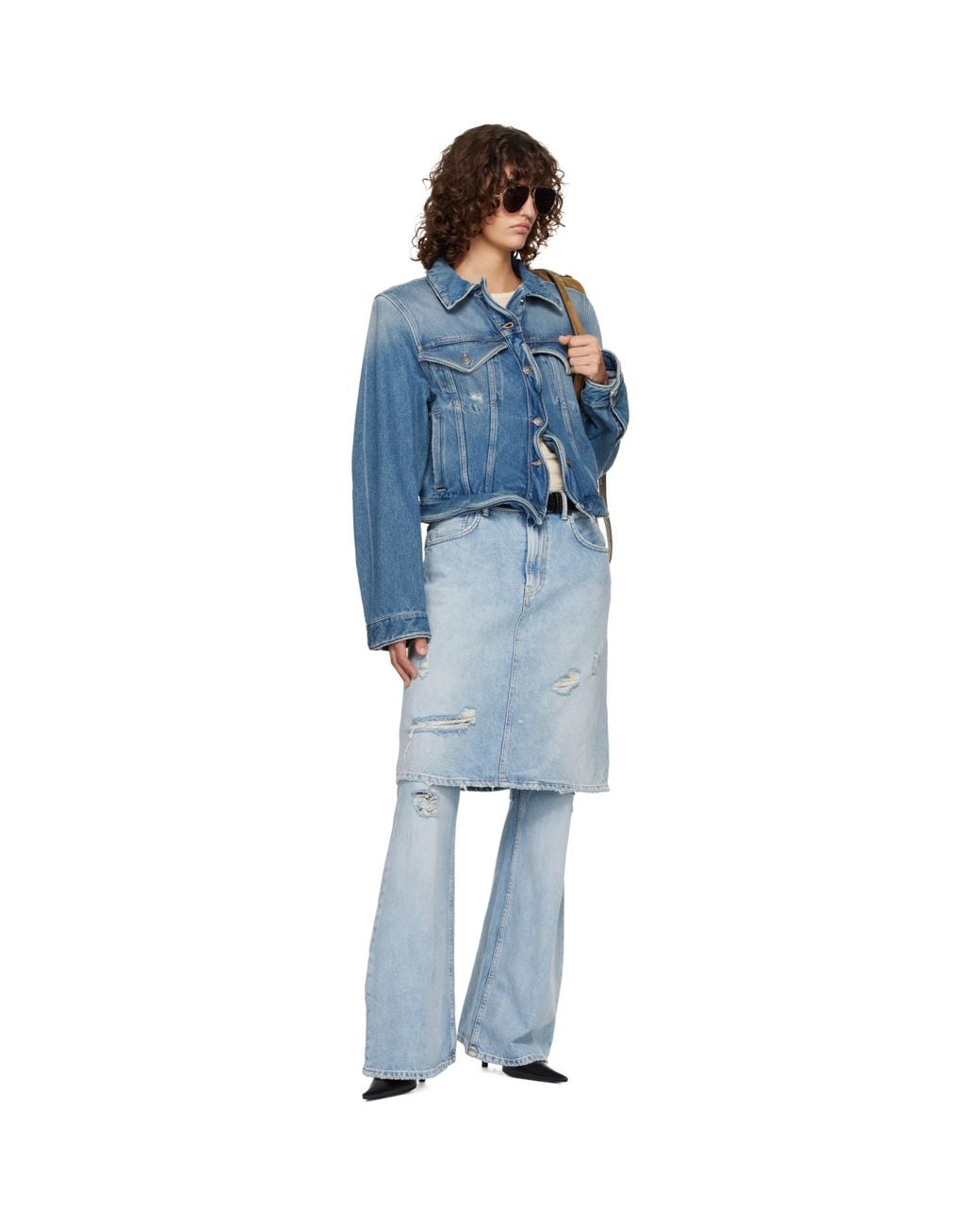 Acne Blue Wavy Denim Jacket