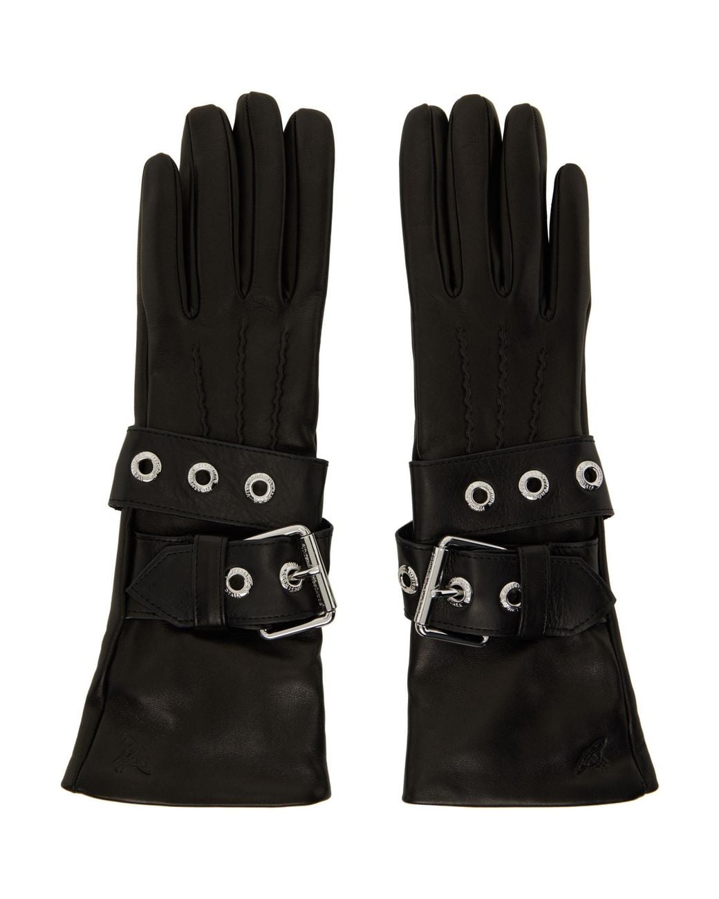 Vivienne Westwood Black Belt Buckle Gloves