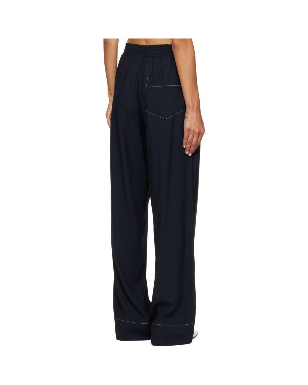A.P.C. Blue Topstitched Trousers