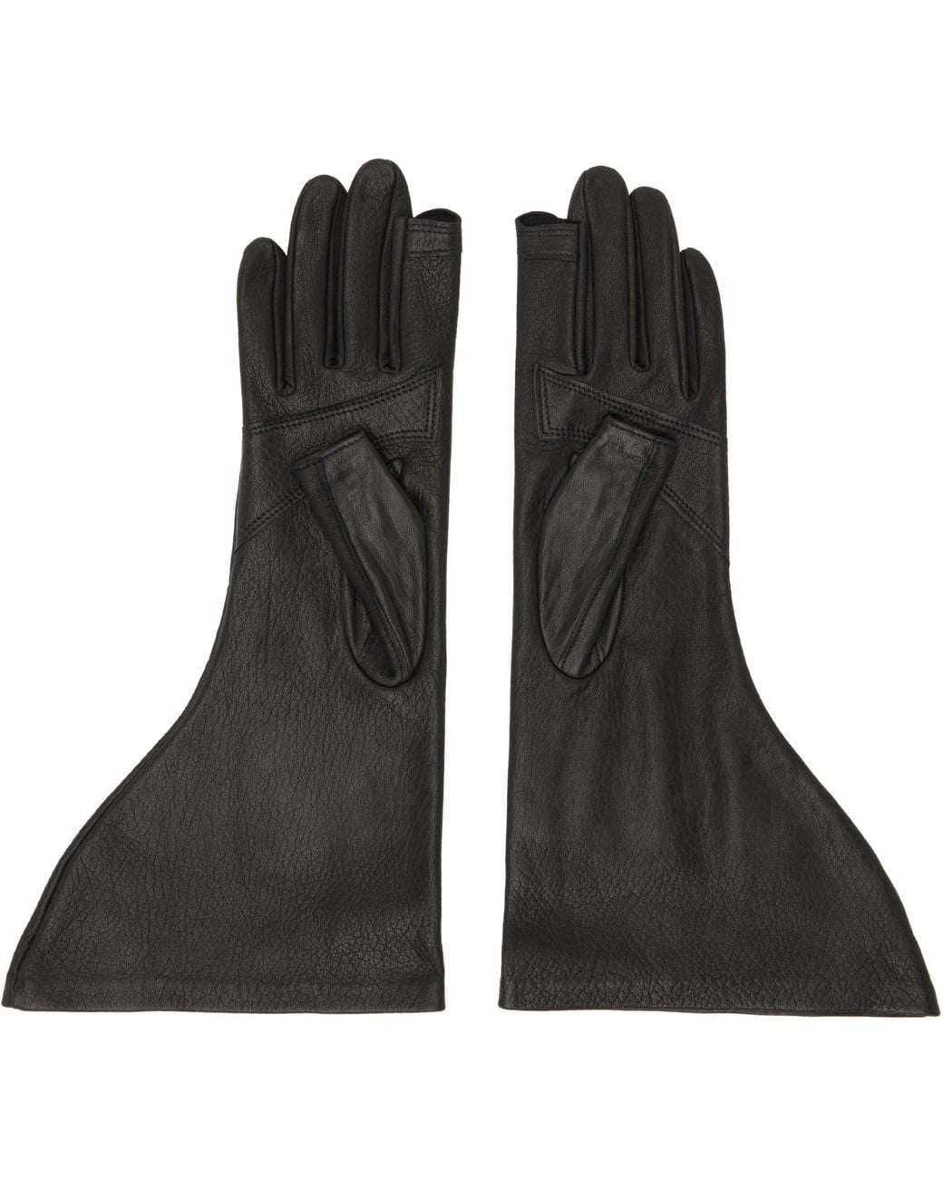 Rick Owens Black Tower Flared Gloves