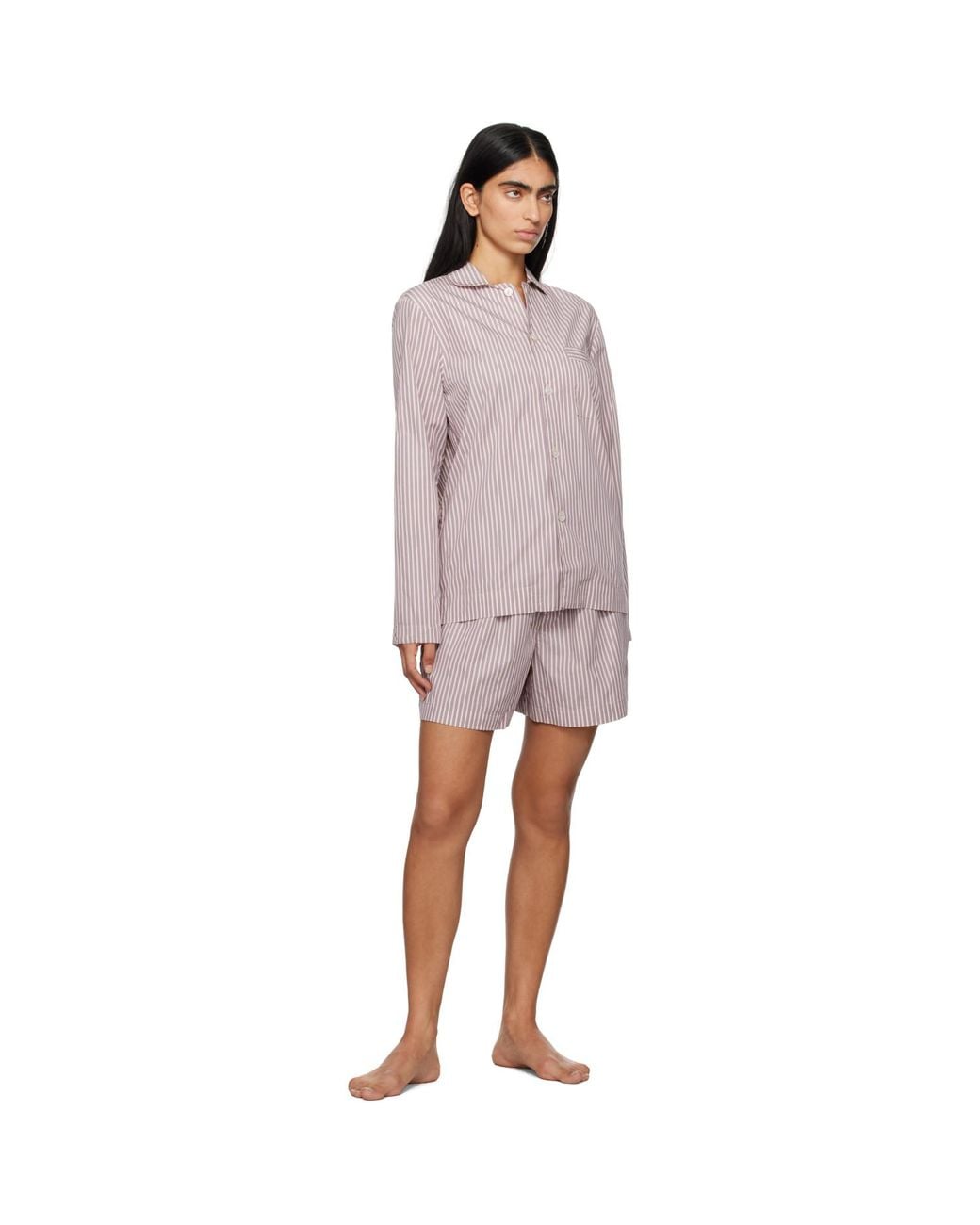 Tekla Pink Poplin Pyjama Shorts