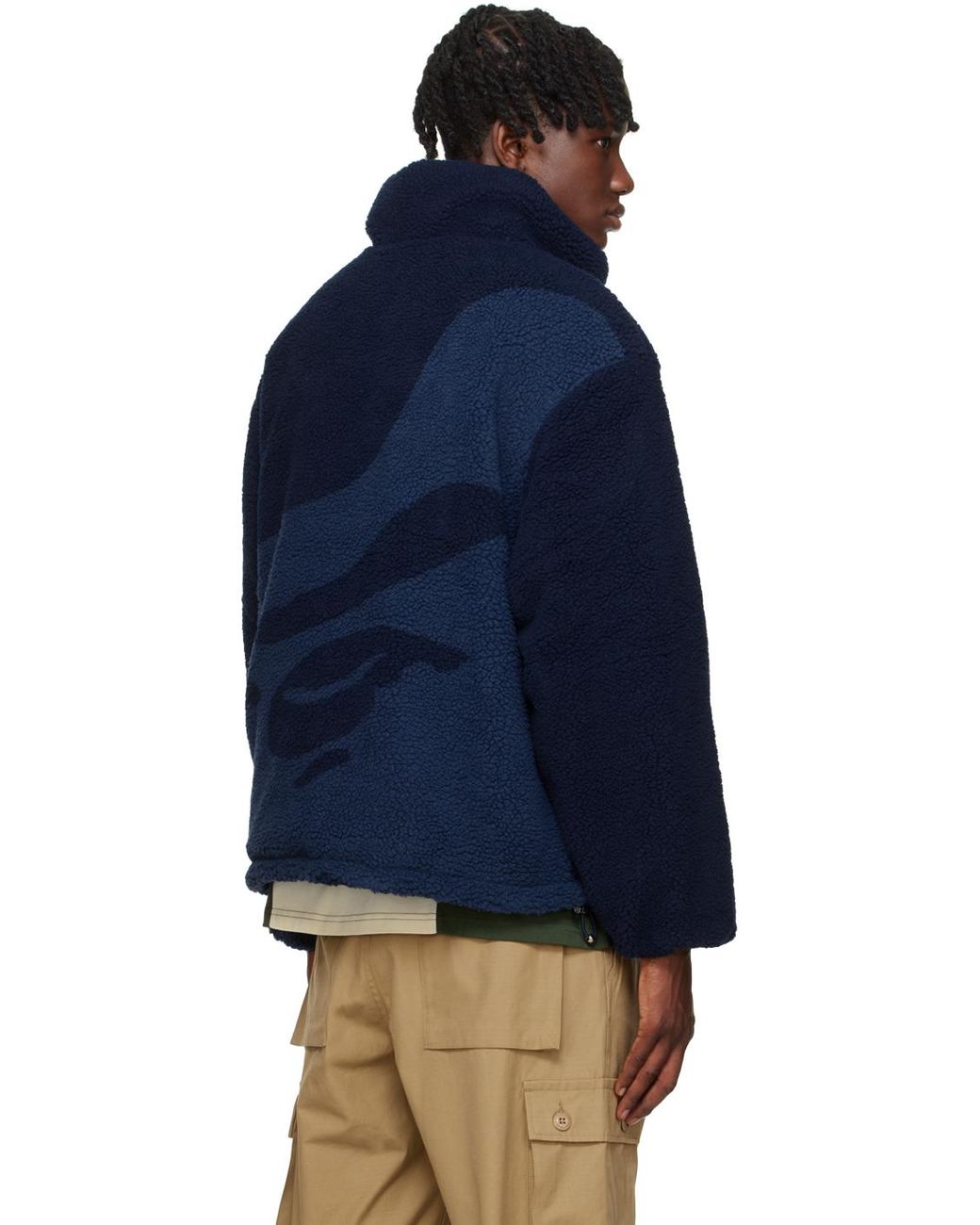 A Bathing Ape Blue Tonal Solid Camo Reversible Jacket for Men | Lyst