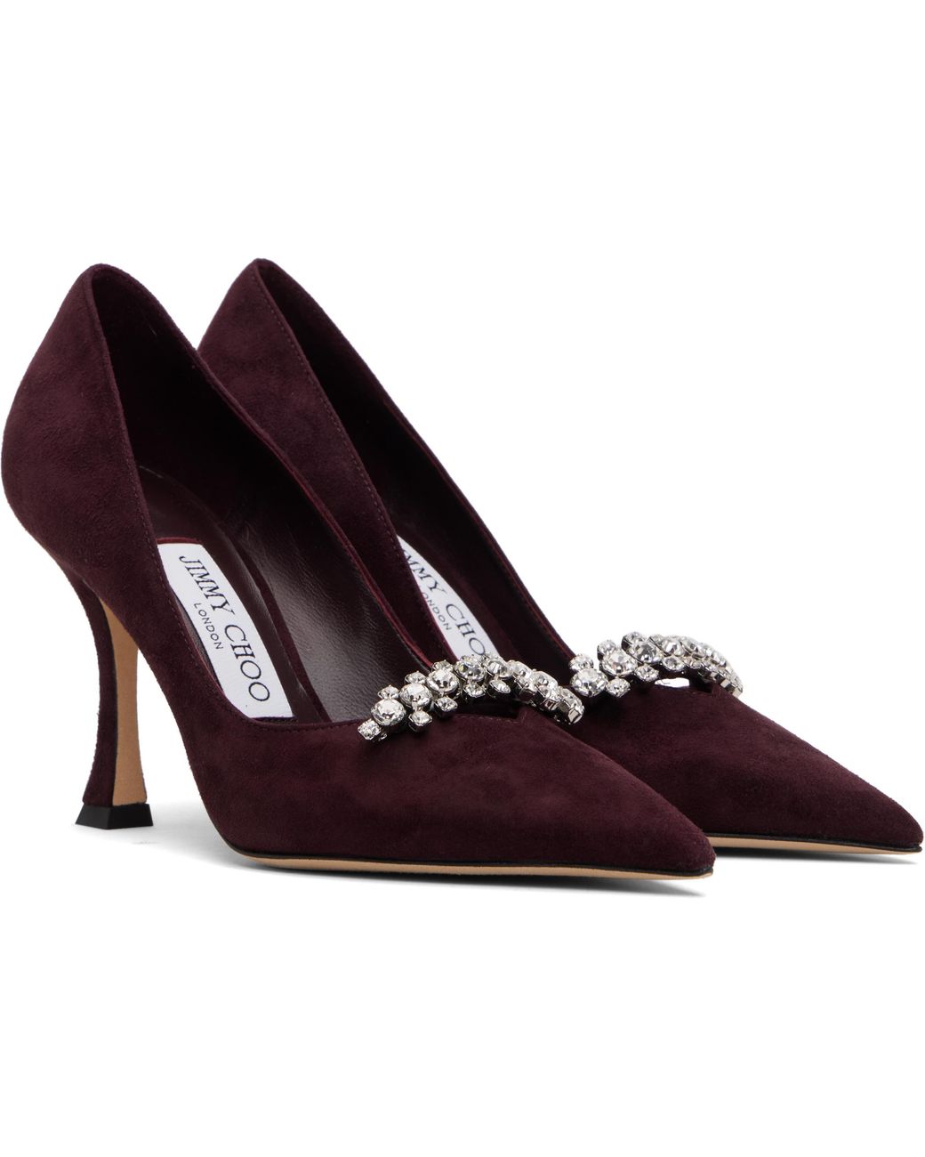Jimmy Choo Burgundy Belinda 90 Heels in Black | Lyst