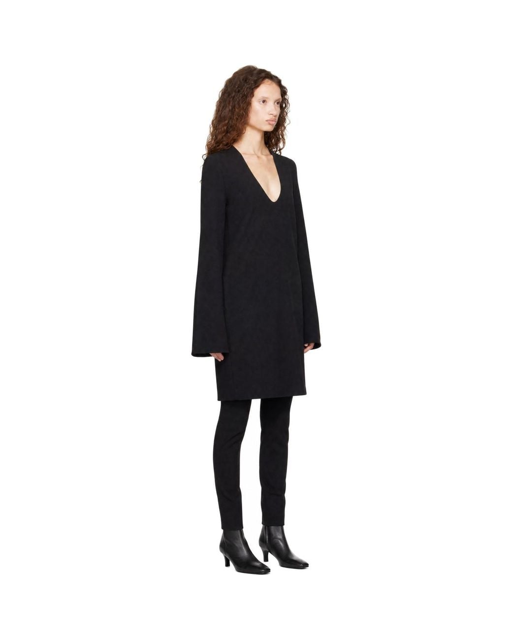 Totême  Black Bell-Sleeve Minidress