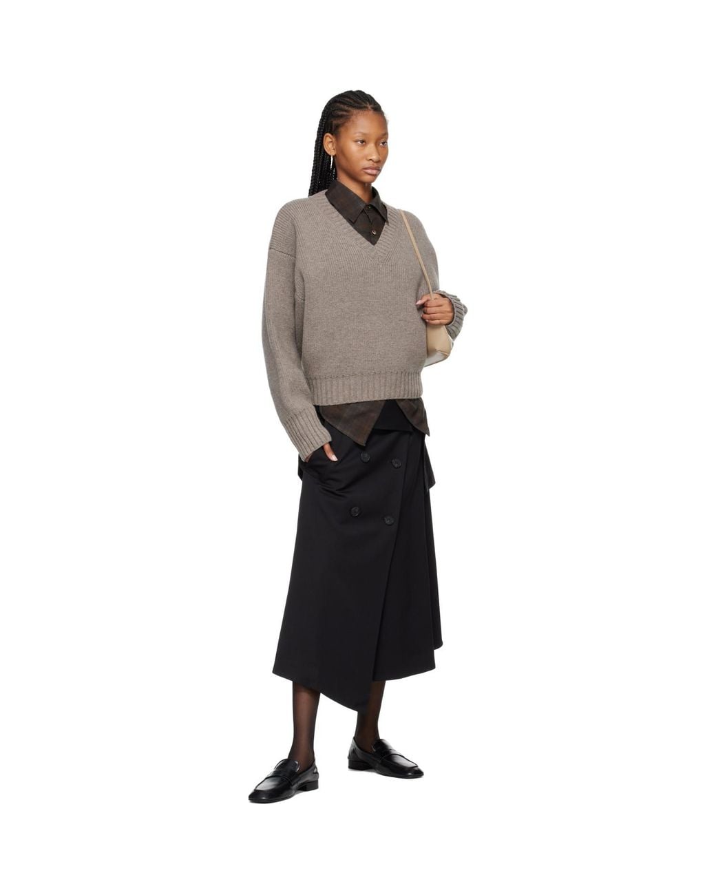 Rohe Black Deconstructed Trench Midi Skirt